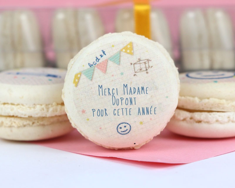 Macarons personnalisables - Merci Maîtresse et Maître