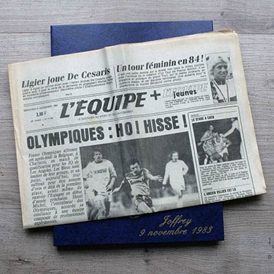 Journal sportif du jour de naissance