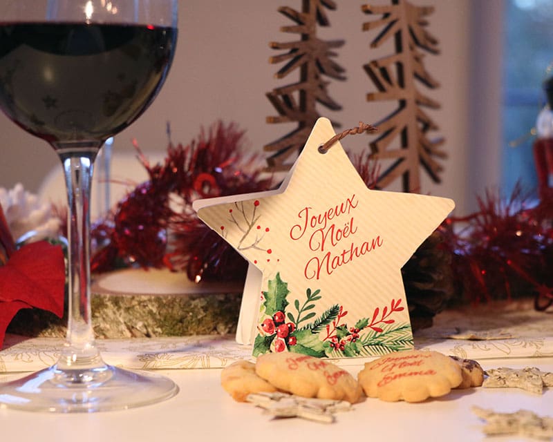 Serviette de table brodée Joyeux Noël