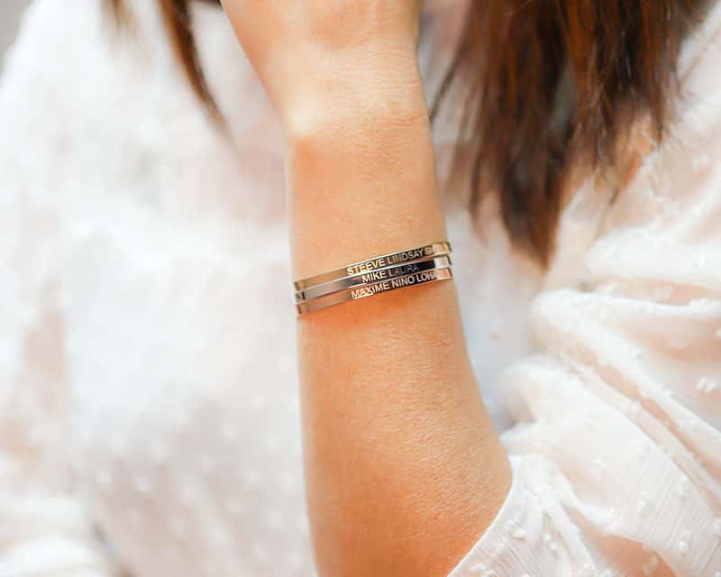 Bracelet trio de joncs Personnalisable - Plaqué or, argent et argent rosé