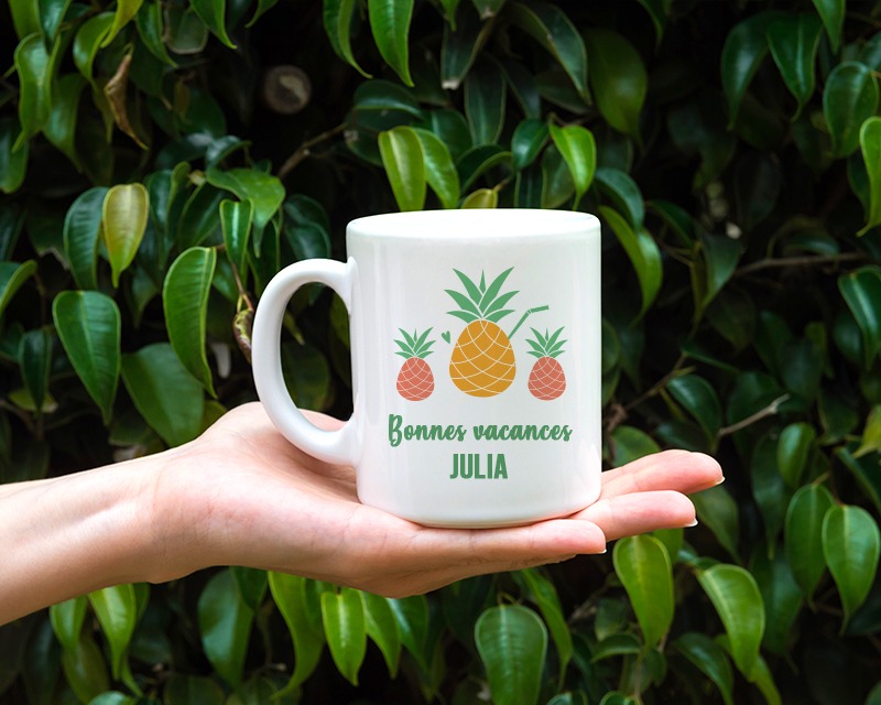 Mug personnalisé ananas - bonne vacances