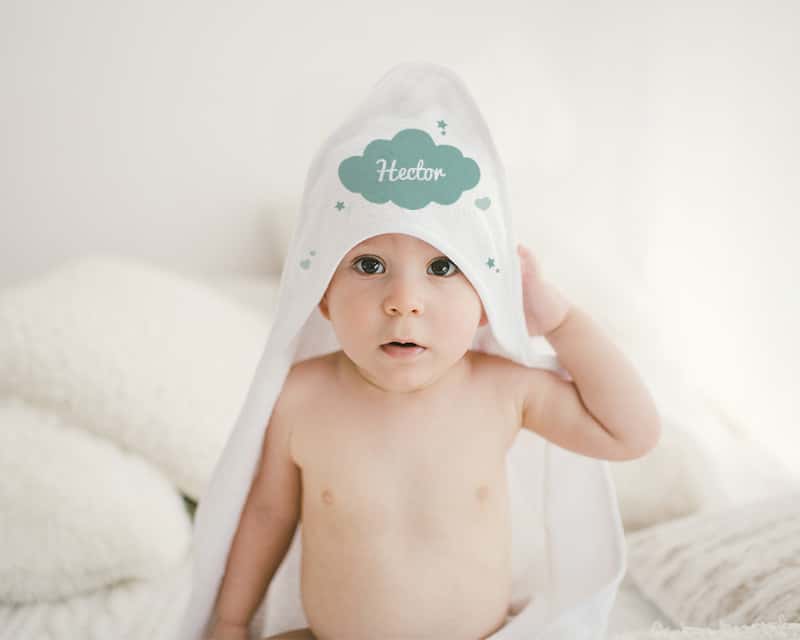 Cape de bain pour bébé personnalisable - Nuage