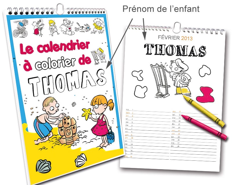 Calendrier à colorier pour enfant