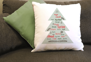 Coussin sapin famille