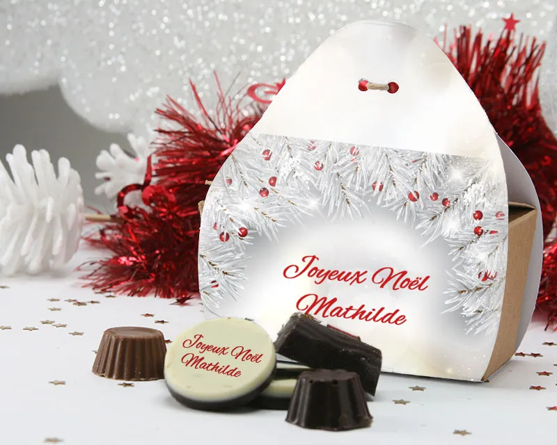 Ballotin de chocolats de Noël personnalisés