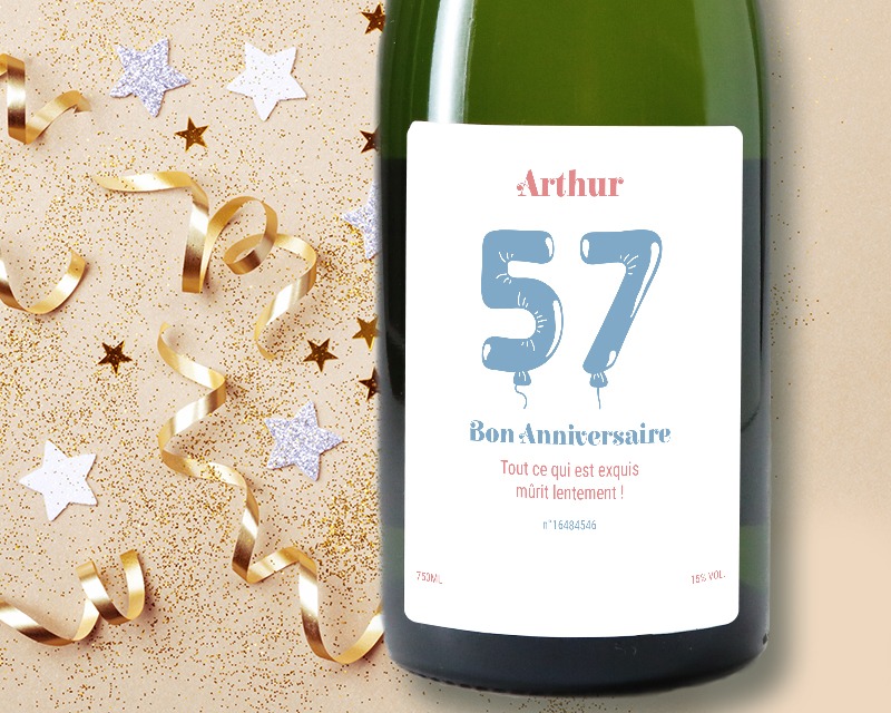 Bouteille de champagne anniversaire personnalisée