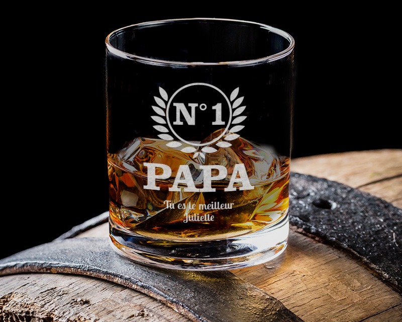 Verre à whisky personnalisé N°1 Papa tu es le meilleur