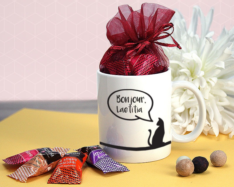 Mug chat et chocolats Monbana