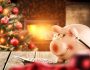 Tirelire cochon et sapin de Noël