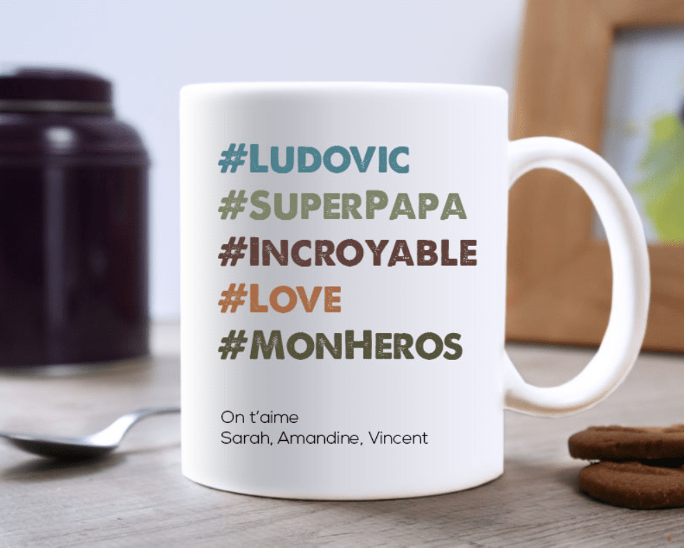 Mug hashtag personnalisable