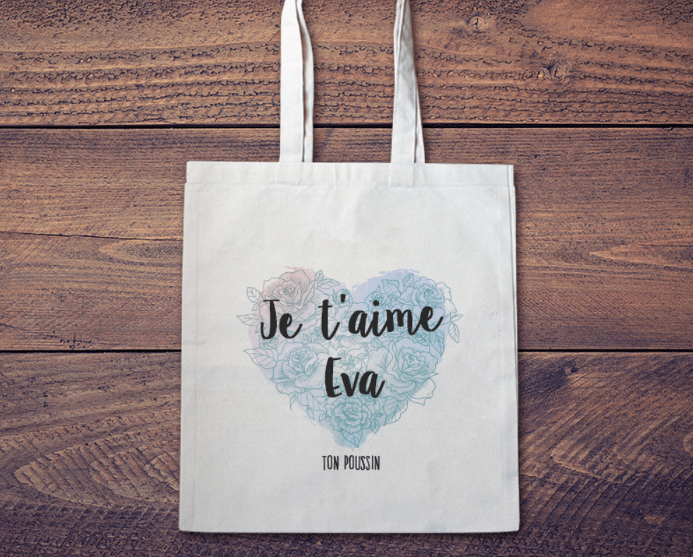 Tote bag personnalisé Je t'aime