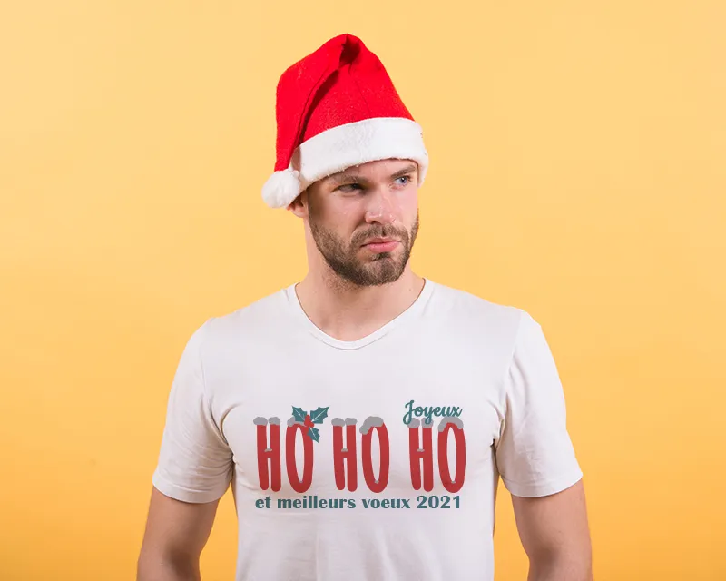 T-shirt Noël personnalisé Ho Ho Ho