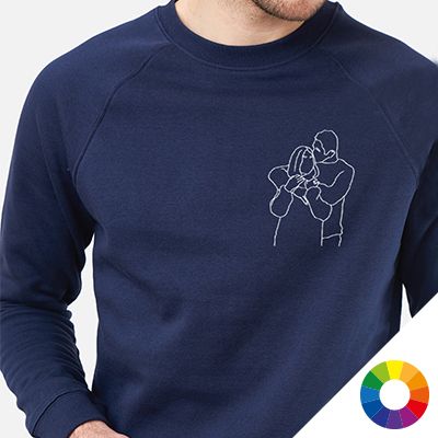 Sweat photo brodé personnalisé unisexe