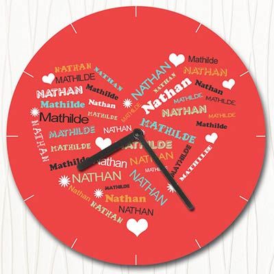 Horloge Coeur Famille
