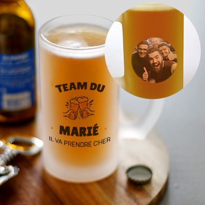 Chope de bière personnalisée photo et texte - EVG