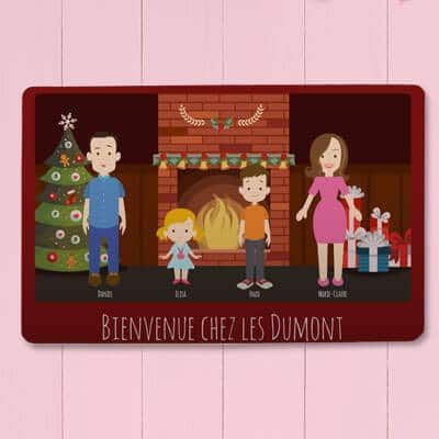 Paillasson personnalisé - Family Circus Noël