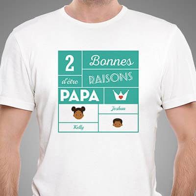T-shirt Blanc Les bonnes raisons d'être Papa Family Circus