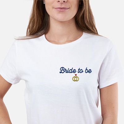 T-shirt brodé Mariage pour femme