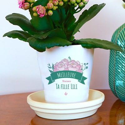 Pot de fleurs personnalisable - Collection Maman fleurie
