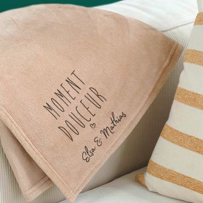 Maxi plaid doux personnalisable - Message