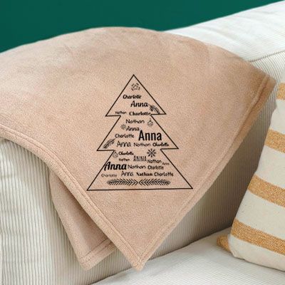 Maxi plaid doux personnalisable - Sapin Famille