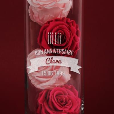 Vase Personnalisable Gravé - Collection bougies d'anniversaire
