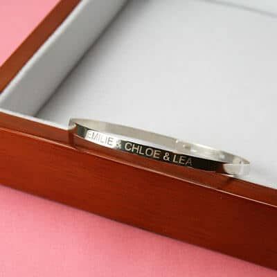Bracelet Jonc gravé en Argent véritable
