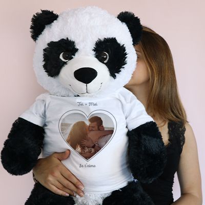 Panda Géant Personnalisable - Coeur Photo