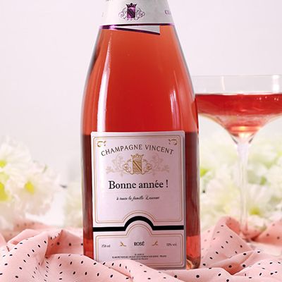 Bouteille de Champagne Rosé personnalisable - Classique