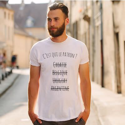 T-shirt blanc Homme Personnalisable - Les Champions 2018