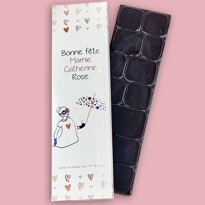Tablette de chocolat noir personnalisée - Bonne Fête Mamie
