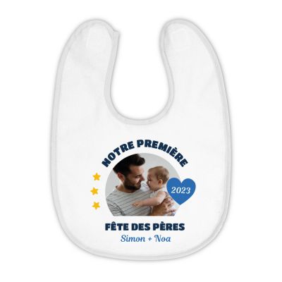 Bavoir bébé Personnalisable - Première Fête des Pères