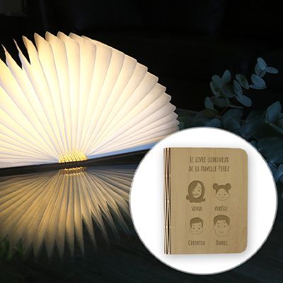 Lampe livre lumineux personnalisé - Collection Family Circus