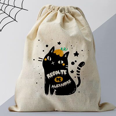 Petit sac de friandises personnalisable - Halloween