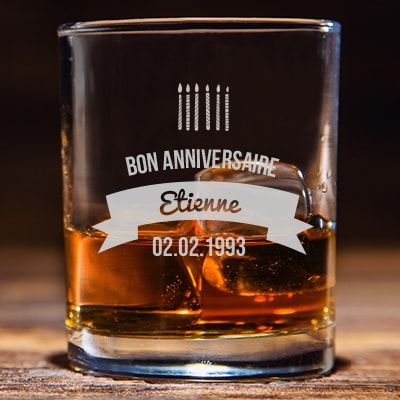Verre à Whisky Anniversaire - Collection bougies d'anniversaire