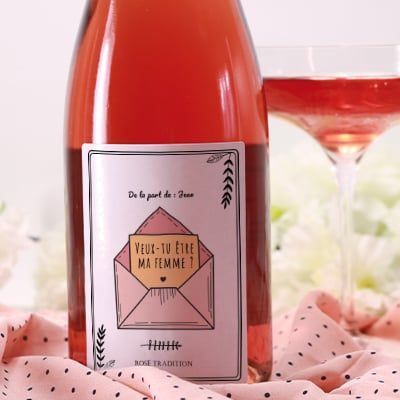 Bouteille de Champagne Rosé personnalisable - Veux tu être (...) ?