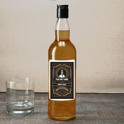 Bouteille de Whisky Personnalisable - Retro