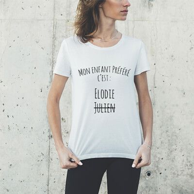 T-shirt blanc Femme Personnalisable - Mon enfant préféré