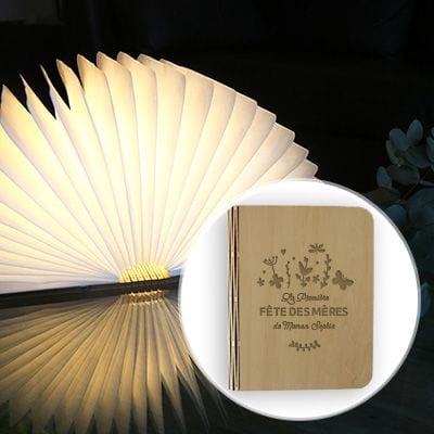 Lampe livre lumineux personnalisable - Collection Première Fête des Mères