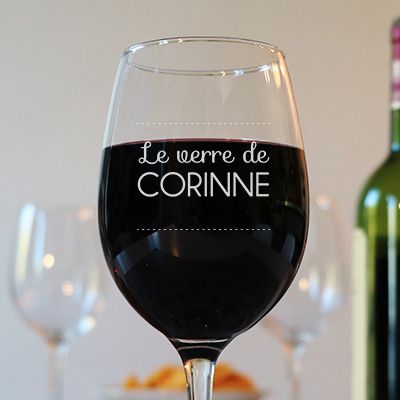Verre à vin personnalisé - « Le verre de... » Femme