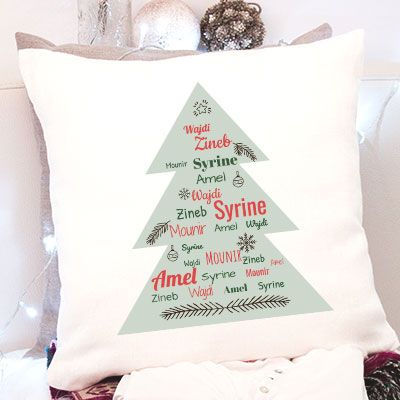 Coussin personnalisé - Collection Sapin Famille