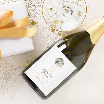 Bouteille de champagne personnalisée - Noces de Corail