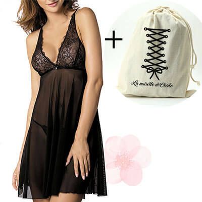Nuisette dans son pochon personnalisable - Corset