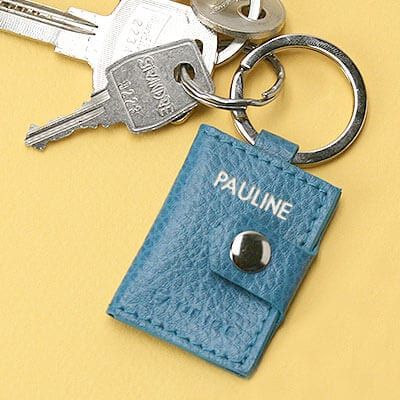 Porte-clés porte-photo en cuir personnalisé