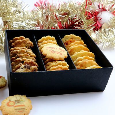 Coffret biscuits Personnalisable - Aux 3 saveurs - Noël