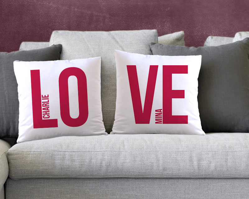 Duo coussins personnalisés - LOVE