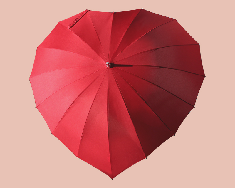 Parapluie Cœur Rouge Personnalisable