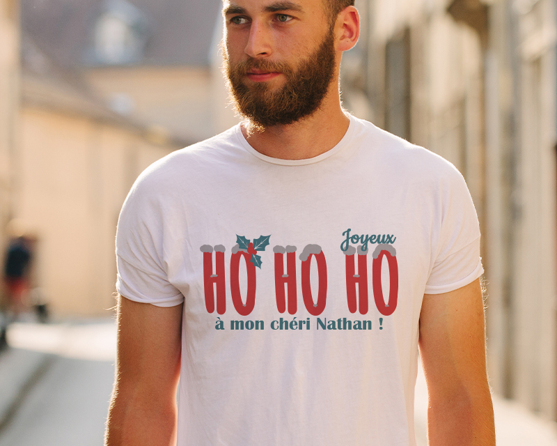 T-shirt blanc Homme personnalisé - Collection Hohoho !