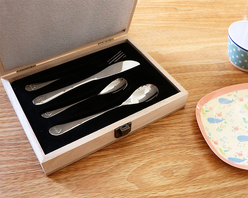 Set couverts enfant gravé Cadeau baptême personnalisé