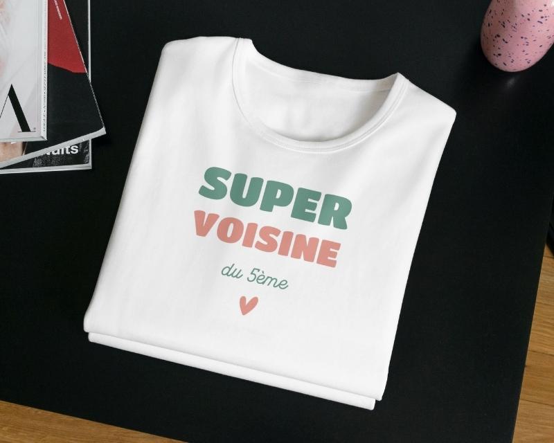 T-shirt femme personnalisé - Super Voisine